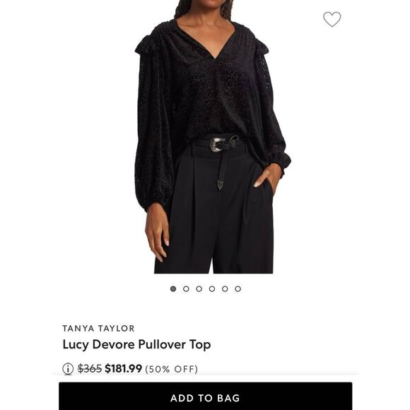 NWT! Tanya Taylor Lucy Devore Pullover Top - Size Large - Picture 7 of 9